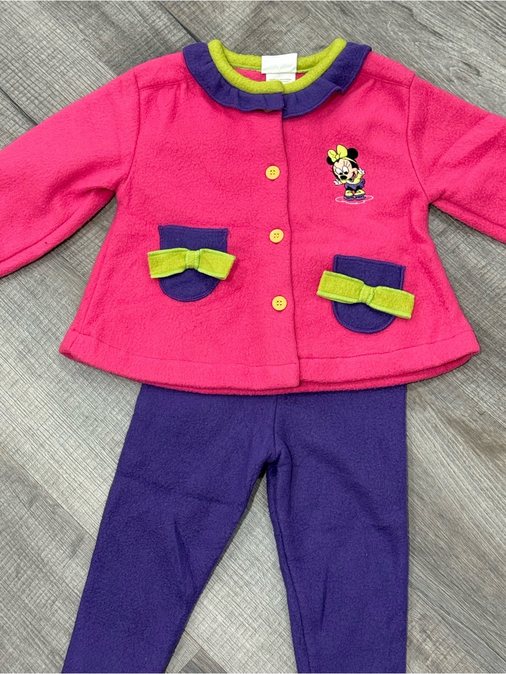 Vintage Baby Disney Minnie 24 months 2T fleece jacket and pants